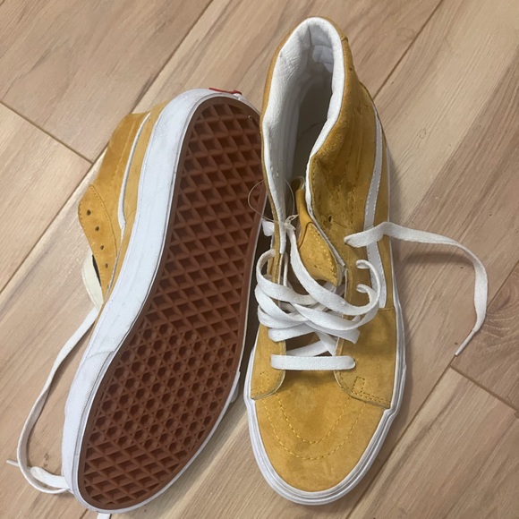 New VANS high top casual sneakers 9.5 Yellow & White mens 8 - Picture 3 of 5